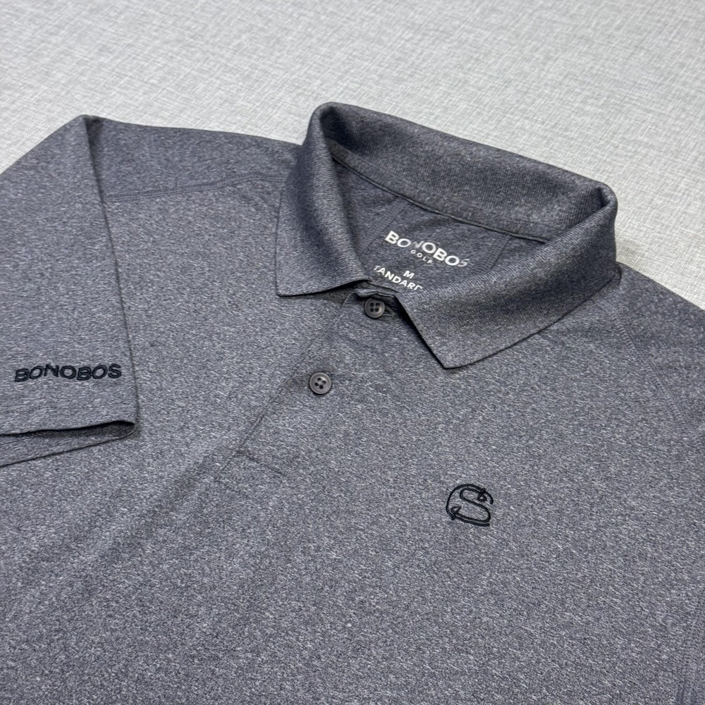 Bonobos Golf Polo Shirt Mens Medium Gray Performance Polyester Spandex Stretch